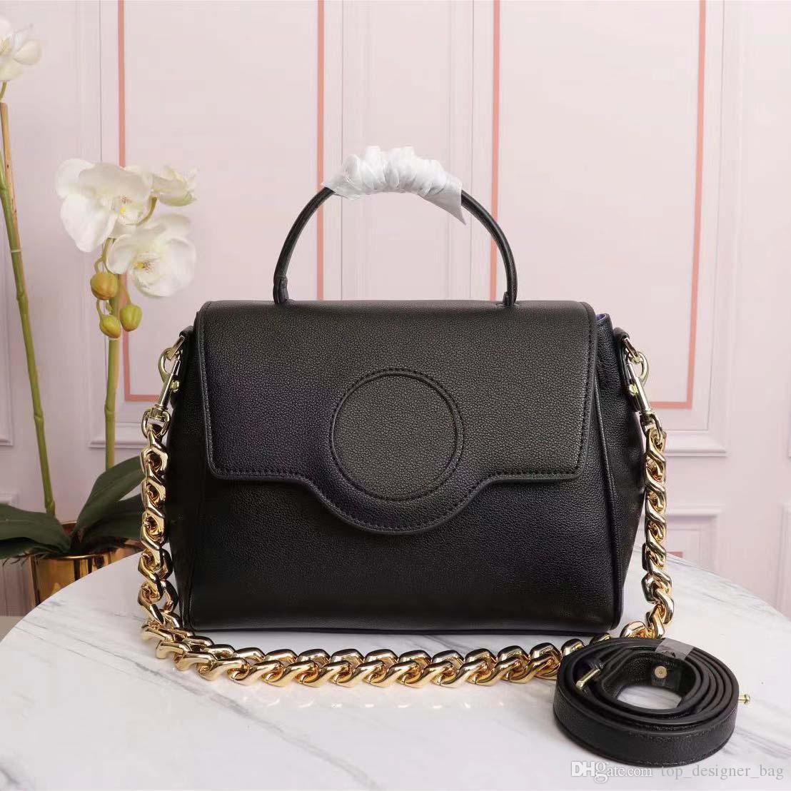 

High quality chain bag ladies luxury leather handbags black fashion brand shoulder bag Medusa design classic retro large capacity handbag la