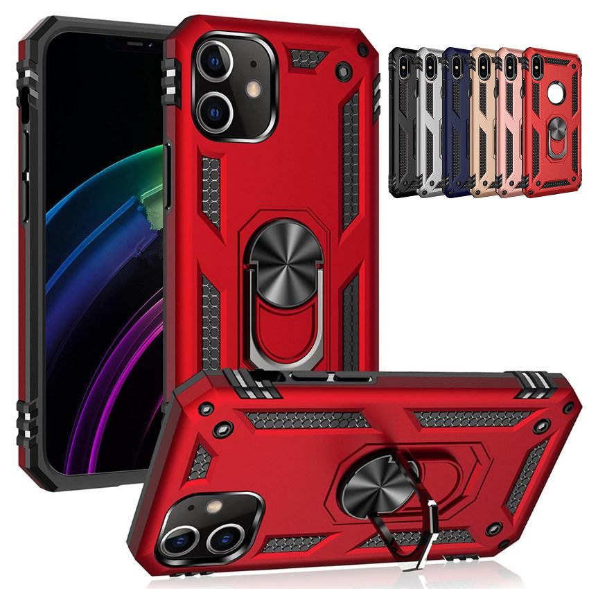 

Colorful Finger Ring Phone Case Back Cover Cases For Iphone 6 7 8 11 12 X XR Pro Max Samsung S20 S21 S10 Android phone, Mix colors message us
