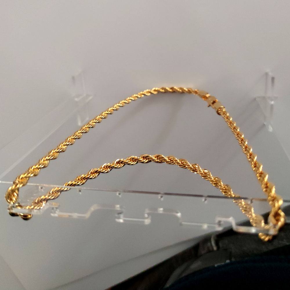 Real 24k Yellow Gold GF Diamond Cut Twisted Solid New Rope Chain XP Jewelry Fancy Original Picture Mens Thick 6mm
