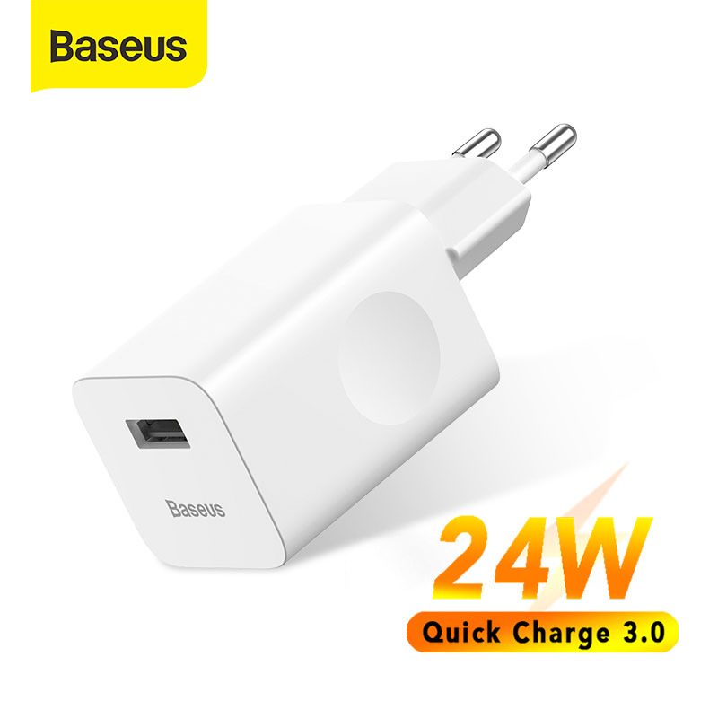 

Baseus 24W Quick Charge 3.0 USB Charger For Xiaomi Mi 9 Samsung S7 USB Fast Phone Charger For iPhone 8 X Wall Charger Adapter