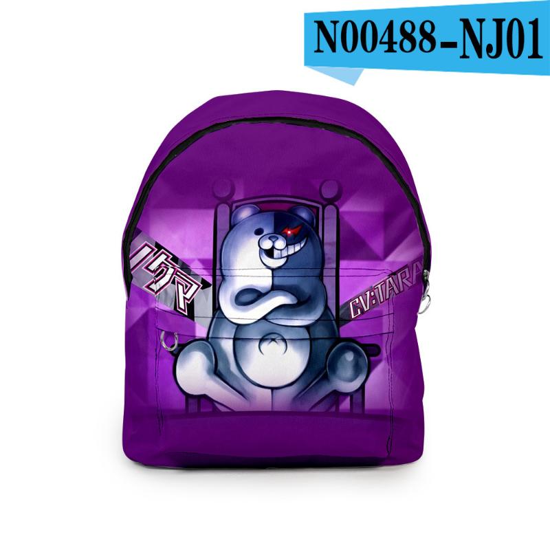 

Backpack Hip Hop On Breaking Monokuma Student School Bags Notebook Backpacks 3D Printed Oxford Waterproof Boys/Girls Travel