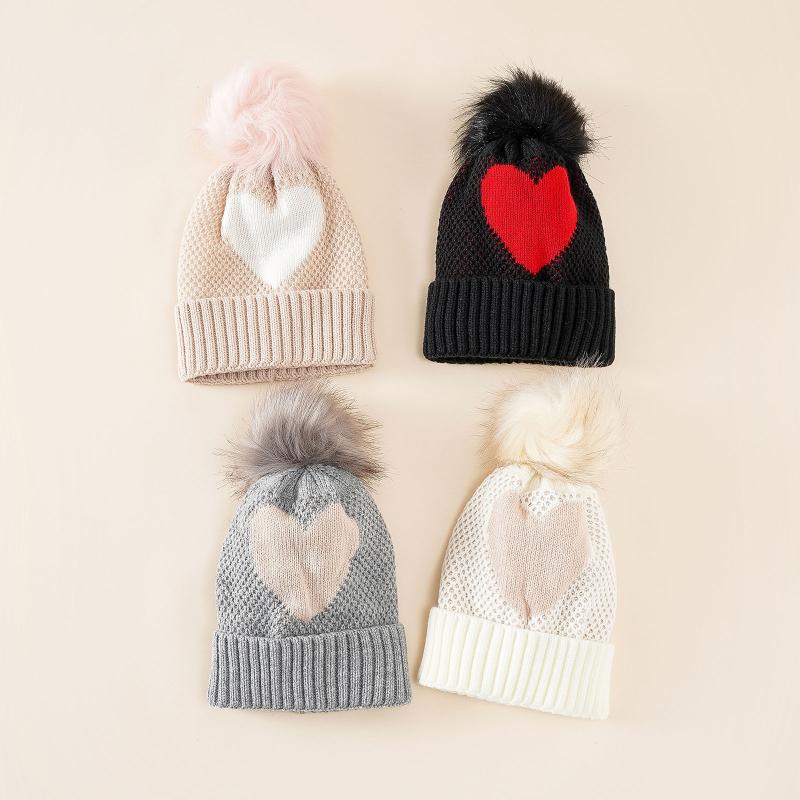 

Caps & Hats Unisex Children's Winter Love Pattern Fashion Cap Knitting Pullover Hat Warm Autumn And Styles 2- 14years Old, Yellow