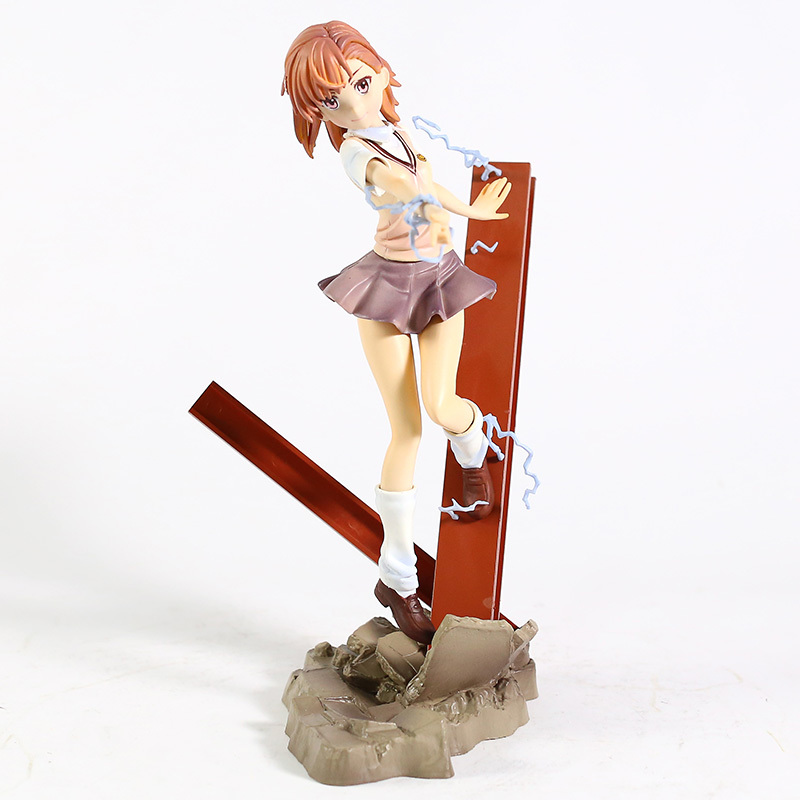 

27cm A Certain Magical Index Misaka Mikoto 1/7 Scale PVC Figure Collectible Model Toys Anime Figma Dolls Brinquedos X0503, Khaki