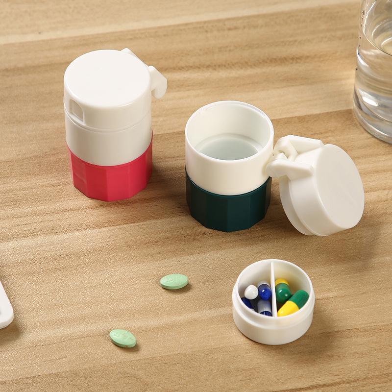 

Stainless Steel Crusher Cutter Portable Case Pills Splitter Dispenser Home Organizer Tool Bottles & Jars Storage