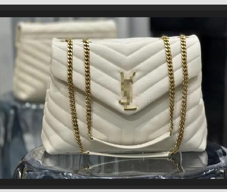 

2022 Fashion Designer Bags LOULOU Women's Chain Real Leather Black Leather Large-Capacity Shoulder Bag High Quality Messenger Handbags GGs LOUISS VUTTONS LVs YSLs, With logo