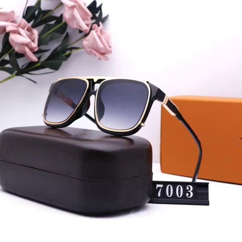 

6 best-selling brand sunglasses designer piloted fashionable retro color square sunglasses men's glass wood buffalo horn glasses come with box