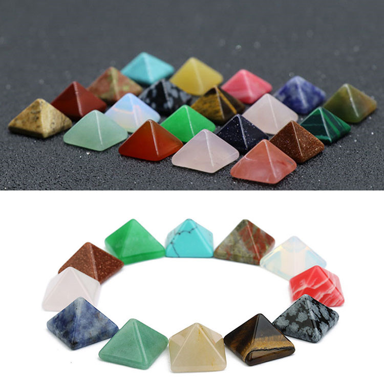 

Pyramid Natural Stone Crystal Healing Wicca Spirituality Carvings Stone Craft Square Quartz Turquoise Gemstone Carnelian Jewelry