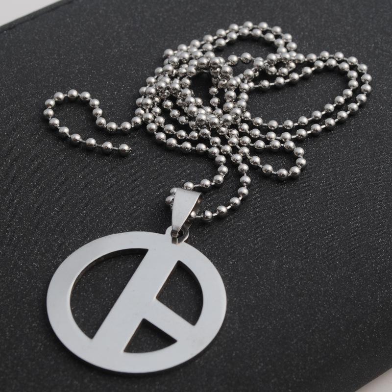 

Pendant Necklaces 10 Stainless Steel Hollow Anti-war Logo Necklace Geometric Round Peace Sign GD Symbol Titanium Jewelry