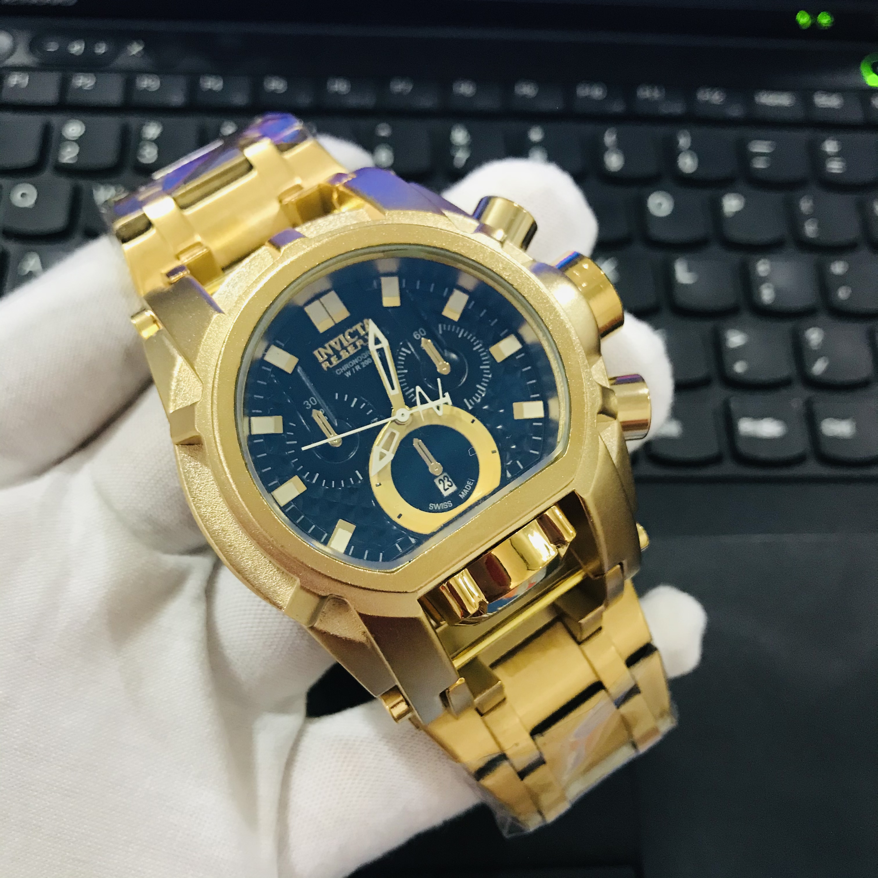 

INVICTA Watch Reserve Bolt Zeus Men's Quartz Watches Large Dial Stainless Steel Analog Wristwatches Reloj de hombre, Slivery;brown