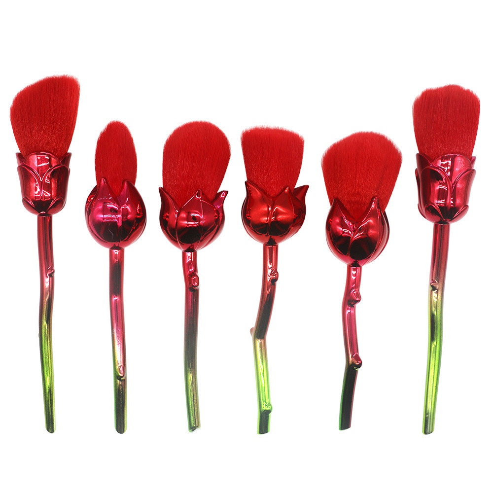 

Rose Flower Makeup Brushes Rose Shape Cosmetic Powder Face Brush Eyeshadow Blending Brush Set Beauty Tool