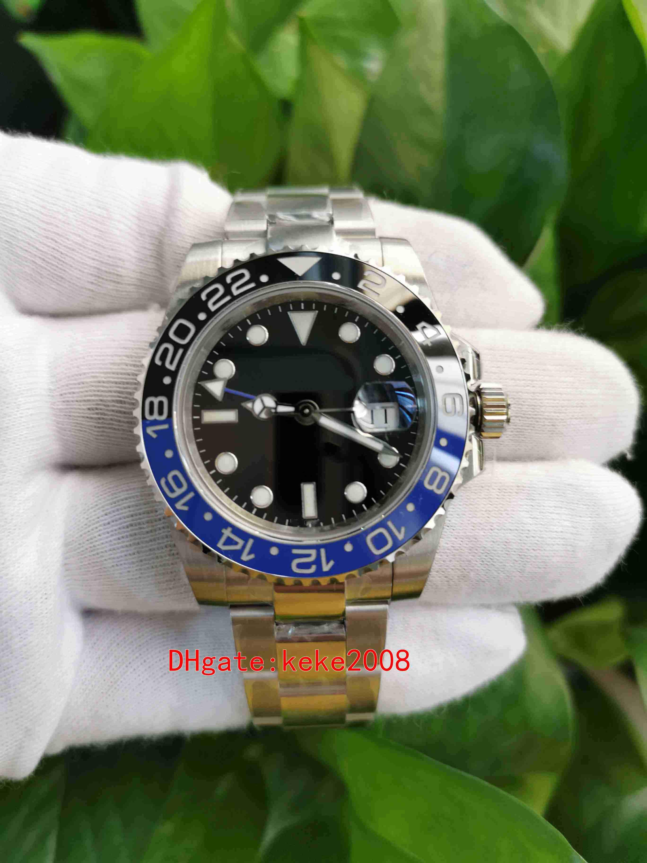 

2 Colors Top Quality Wristwatches BPF 40mm GMT Batman 116710 116710BLNR Stainless Steel Luminescent Ceramic 2813 Movement Mechanical Automatic Mens Watches, Box