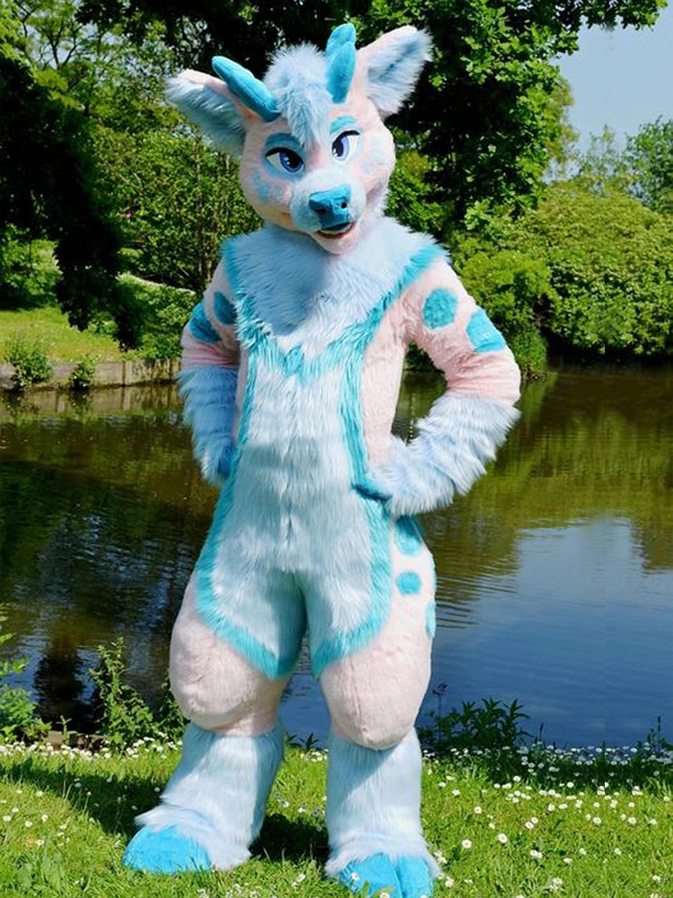 

Fursuit Plush Husky Dog Fox Wolf Mascot Costumes Halloween Fancy Party Dress Cartoon Character Carnival Xmas Easter Advertising Birthday Party Costume Outfit, As show