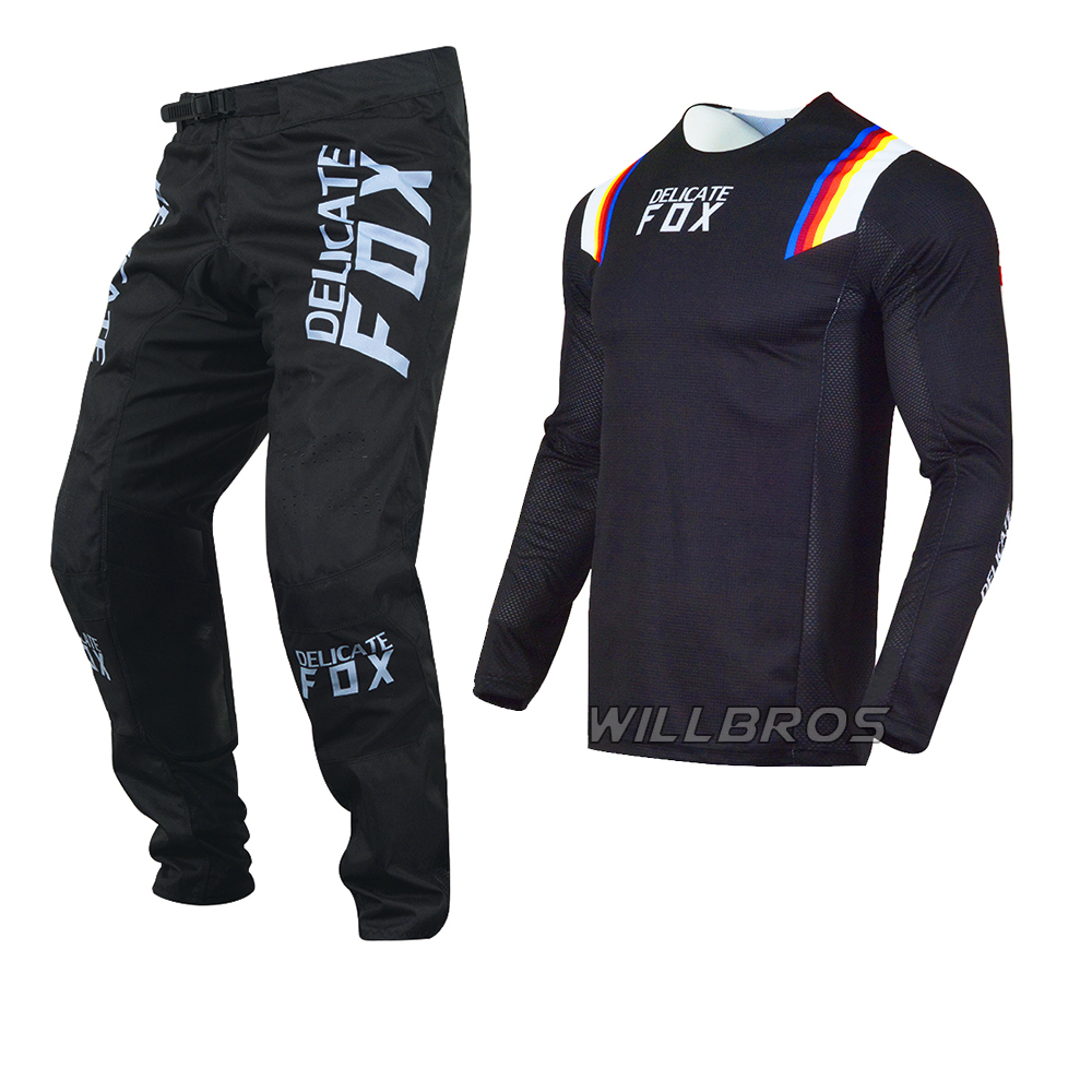 

DELICATE FOX Flexair Black Jersey Pant Men's Gear for Motocross Dirt Bike MX MTB SX Off-Road Downhill