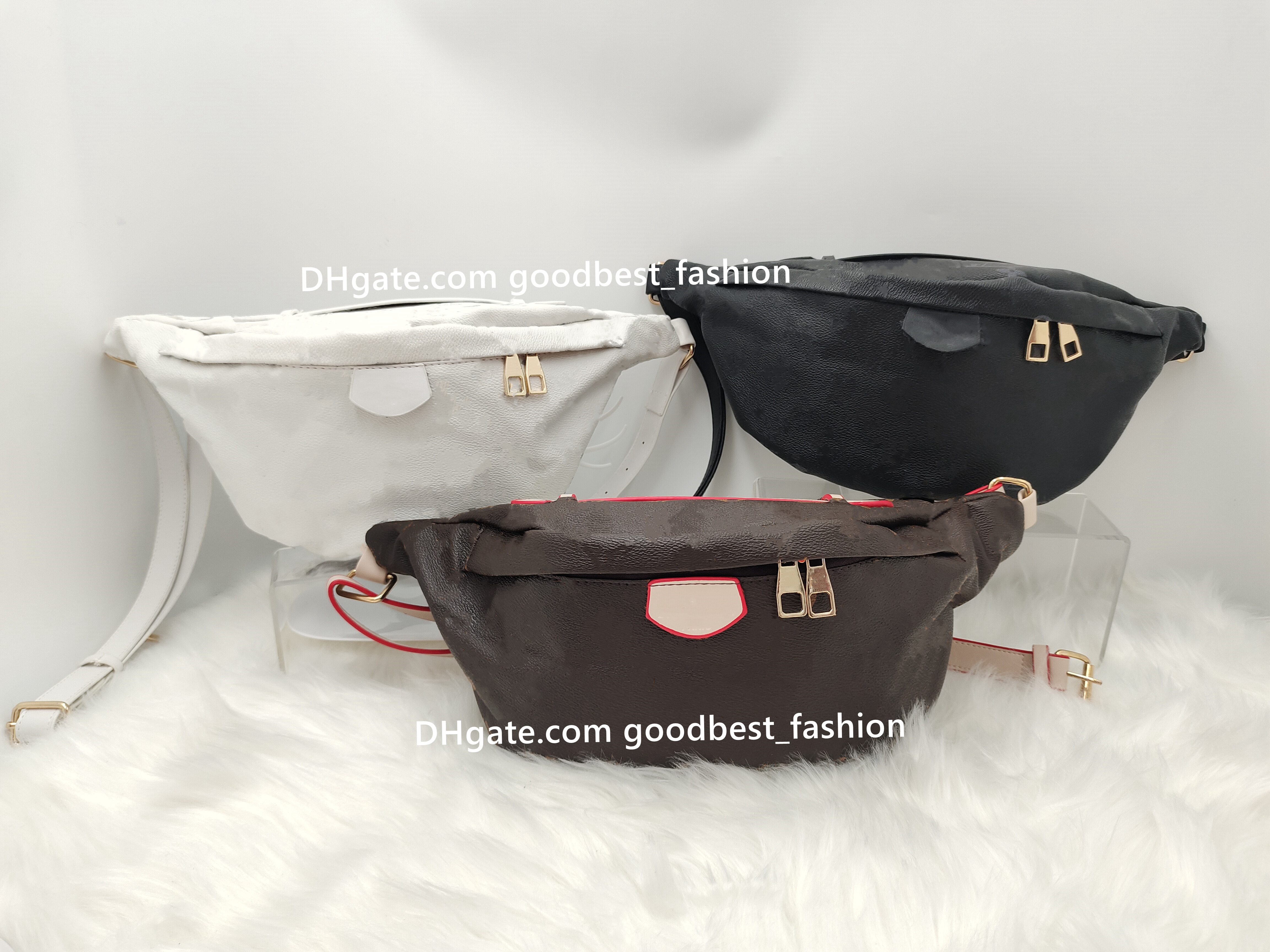 

2021 Men Luxurys Designers Bags waist father Fashion male Pochette Purses Tote Metal Crossbody leather chain Wallet beautiful old flower classic Brown