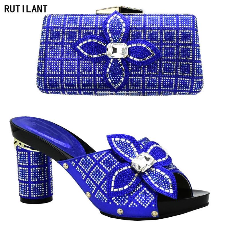 

Dress Shoes Italian With Matching Bags Set Decorated Rhinestone African And In Women Bag Italy, Black