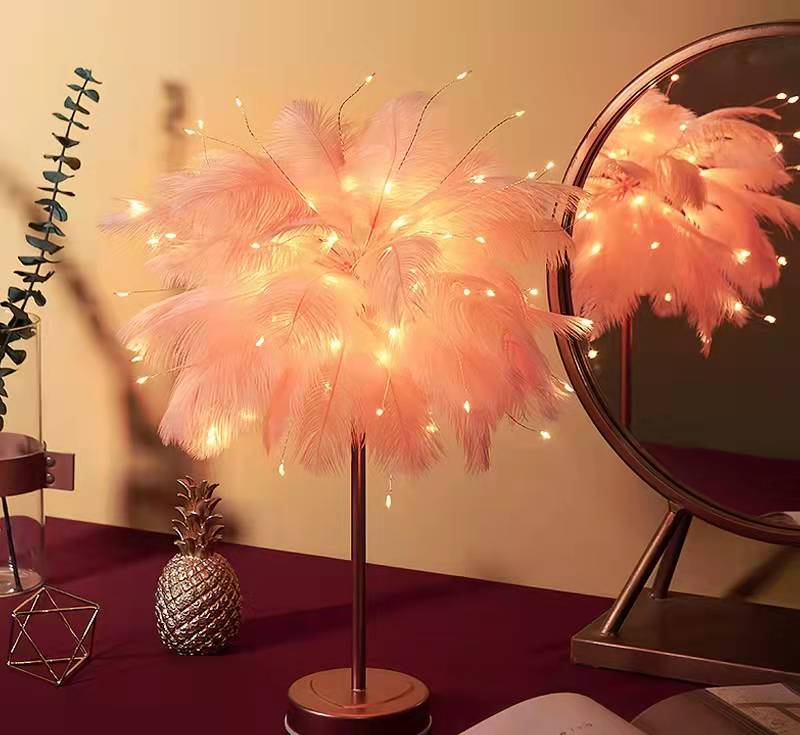 

Table Lamps Creative Feather table lamp holiday interior decoration gift