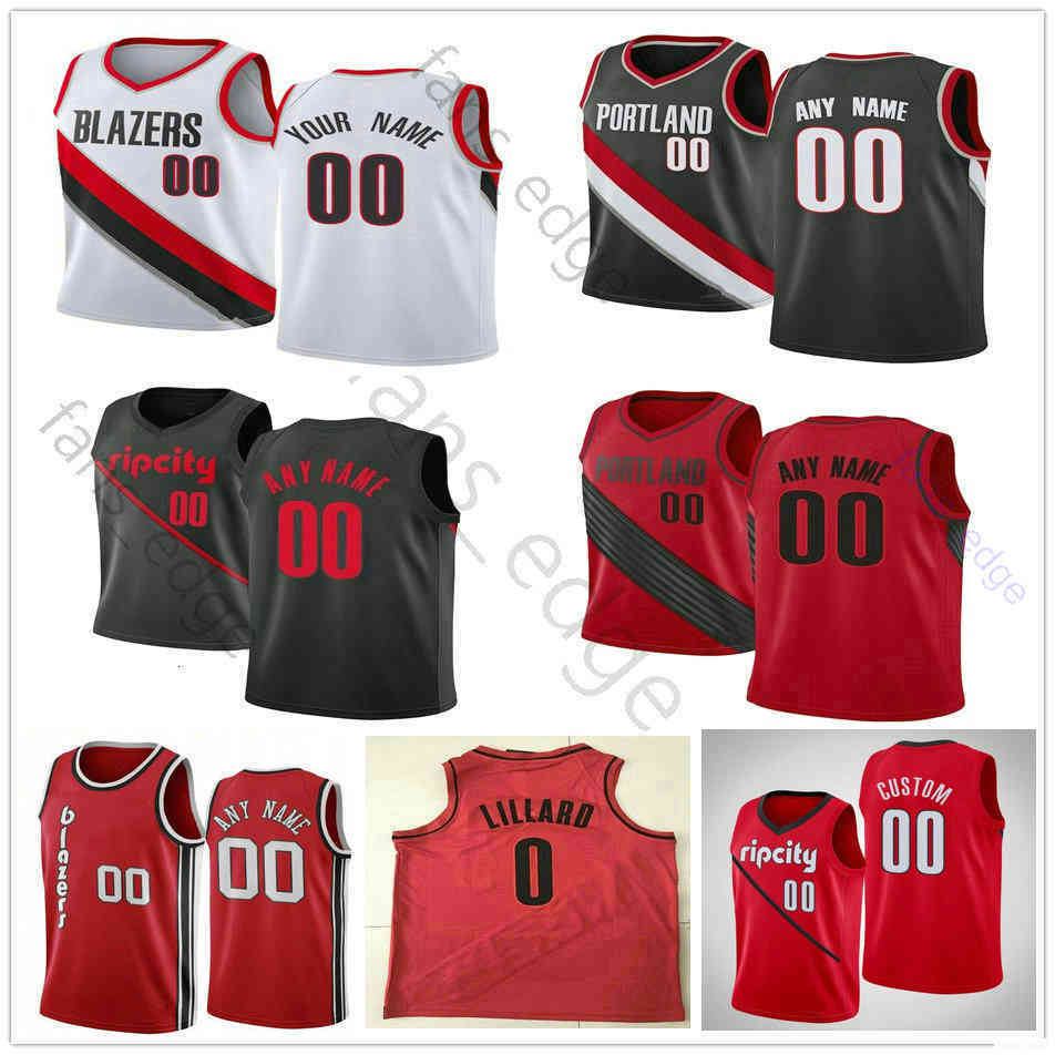 

Screen Printed Custom Damian 0 Lillard Cj 3 Mccollum Jusuf 27 Nurkic Hassan 21 Whiteside Custom Basketball Jerseys, Black;red