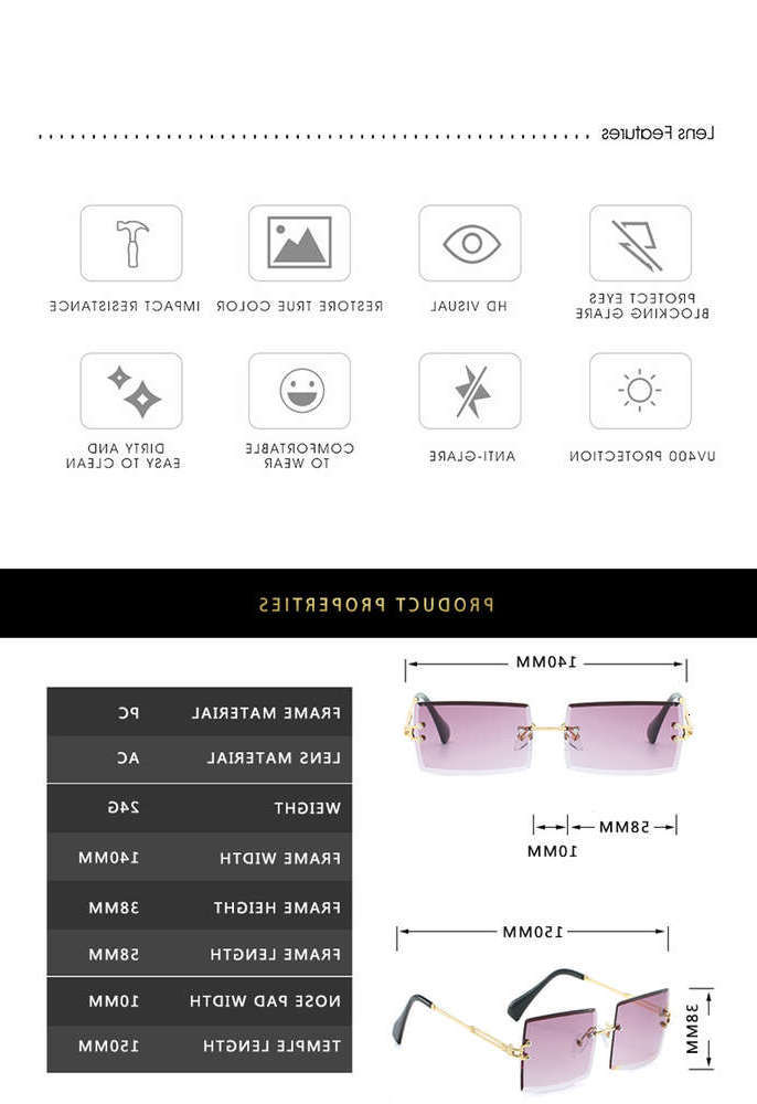 

sunglasses Sunglasses Retro Brand Designer Fashion Random Gradient sunglasses Inks Cutting Lens Women Framellose glasses, Black