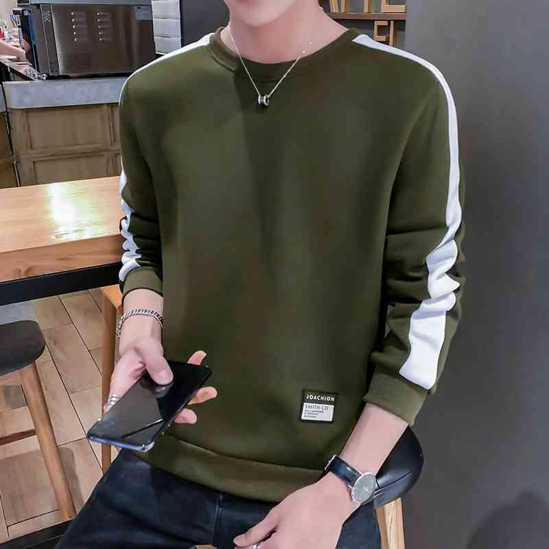 

Long sleeve 2020 new autumn summer sweater men's round neck Pullover loose fashion brand trend handsome clothes, White