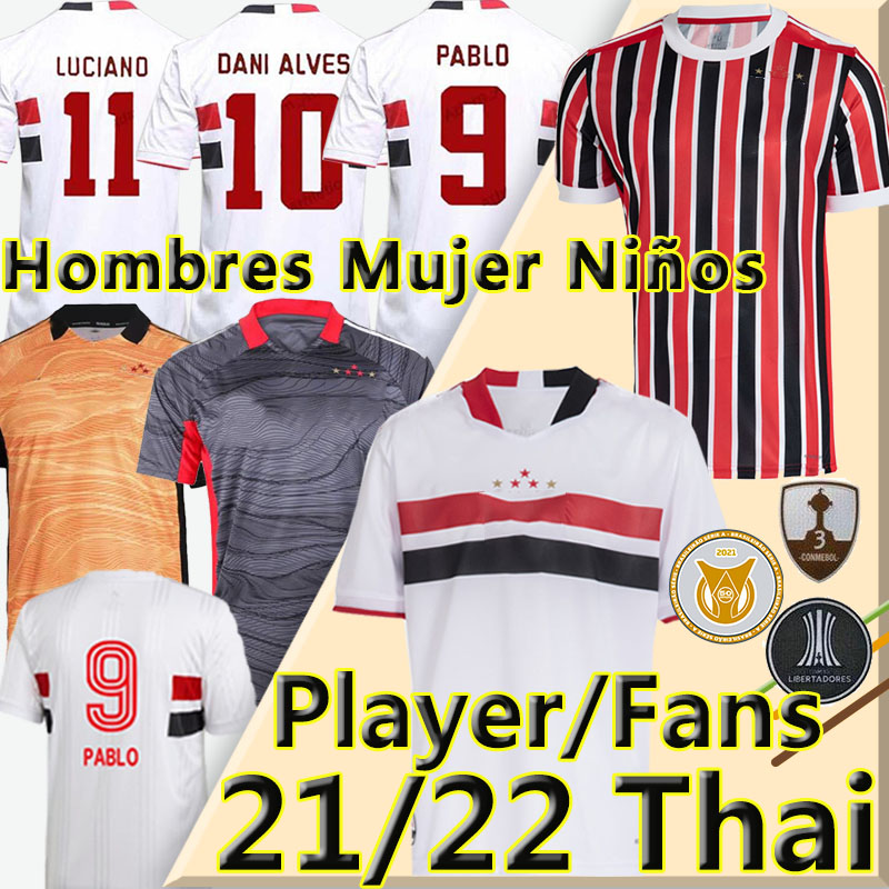 

21/22 Sao Paulo soccer jerseys Camisa de futebol fans player version 2021 2022 DANI ALVES PABLO PATO Men Wome Kids kits vest goalkeeper football shirts, 21/22 home