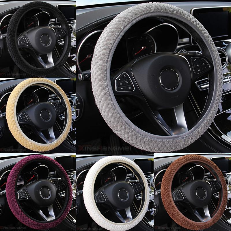 

Steering Wheel Covers 1pc Autumn Winter Car Cover Plush Without Inner Ring Universal Warm Steering- Protector Auto-styling Decor