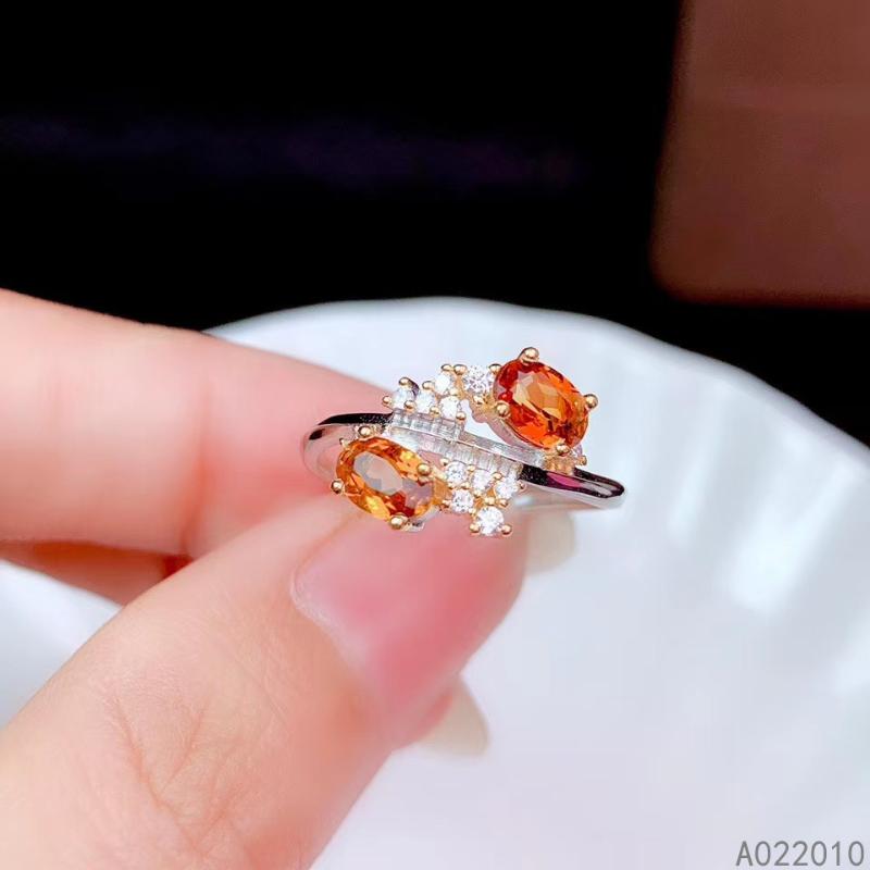Cluster Rings KJJEAXCMY Fine Jewelry 925 Sterling Silver Inlaid Citrine Gemstone Female Ring Fashion Selling-image-710773737