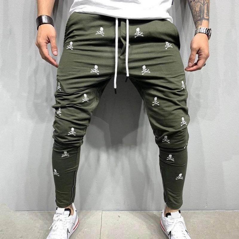

Men's Pants 2021 Spring And Summer 3D Printing Zipper Hip Hop Breathable Sports Trend Casual Slim Jogging Pencil, Black