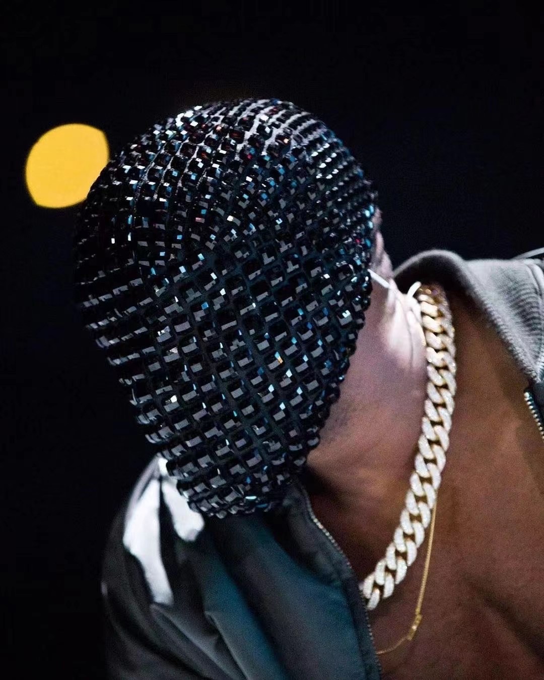 

2021 party gangsters drill Kanye headgear Hat hip hop rap DJ performance show parade mask, Grey