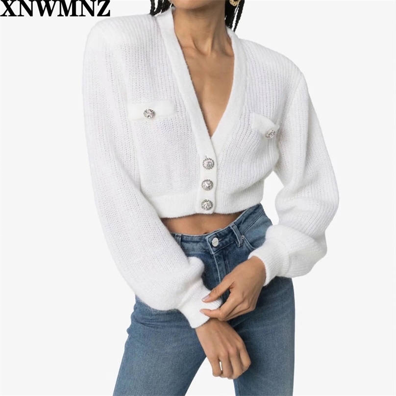 

Chic Full Sleeve Knit Cropped Cardigan For Women Autumn Solid Slim V Neck Woman Sweater Knitwear Casual Tops 210520, Lavender