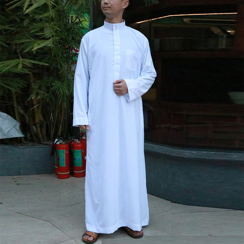 

Muslim Robe Arab Men Thobe Prayer Ramadan Costumes White Arabic Pakistan Saudi Eid Turkey Abaya Male Kaftan Islamic Clothing