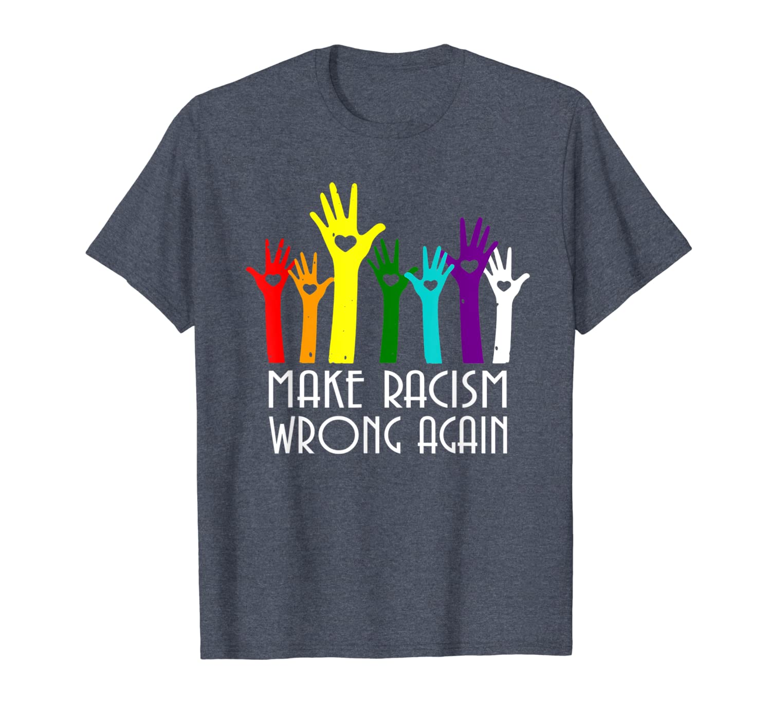 

make racism wrong again t-shirt anti-hate resist anti-trump, White;black