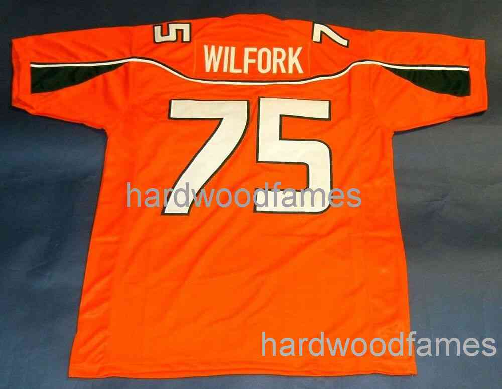 

custom VINCE WILFORK MIAMI HURRICANES JERSEY stitched add any name number, Orange