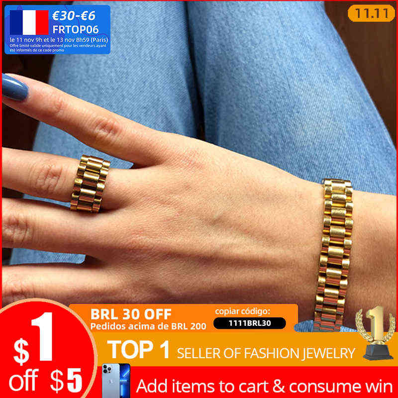 

Vnox 15/18mm Wide Detachable Watchband Bracelets for Women Men, Gold Tone Stainless Steel Chunky Chain Wristband Bangles Jewelry