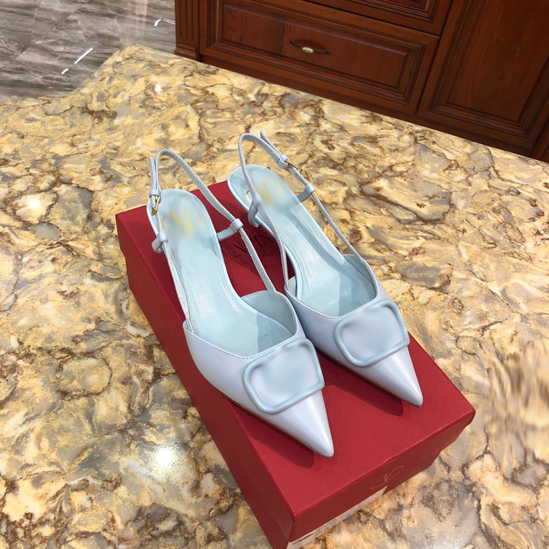 

2021 Good Quality Fashion Women Luxurys Designers Shoes Designer Sandals Womens Luxury High Heels Sandal Dress Shoess With Box Size 35-41 -H481, Silver