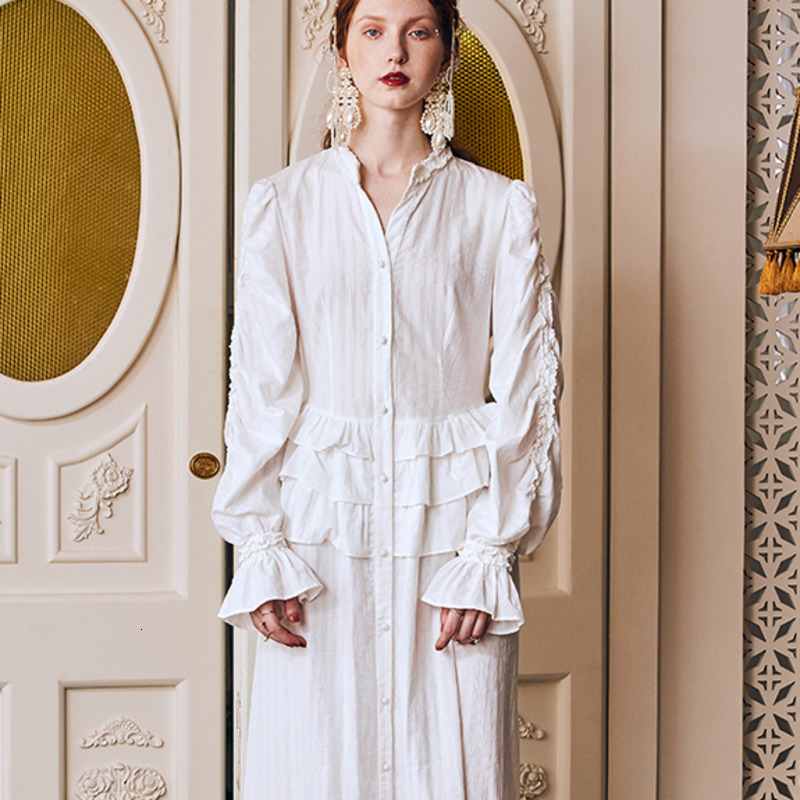 

Women's Sleepwear Elegant Lady Nightgown Women Long Cotton Long-sleeved Robe Night Nighty Unique European Retro Design 70B4, ---