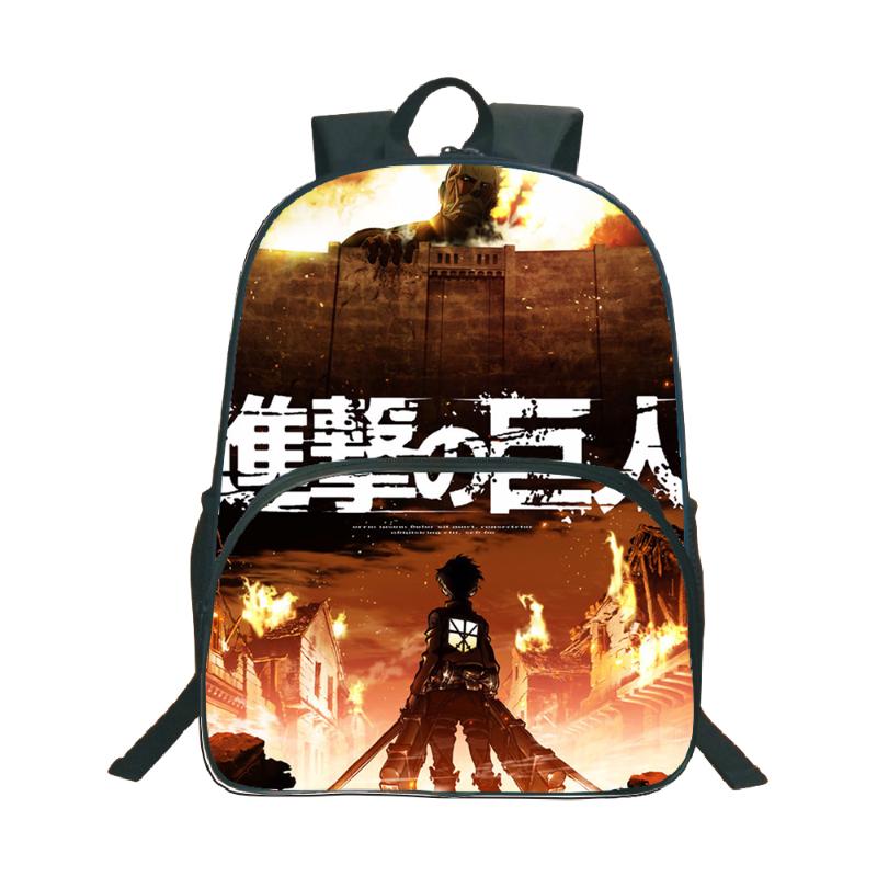 

Attack On Titan Backpack Students Boys Girls Bags Fashion 3d Print Schoolbag Teens Daily Travel Bag
