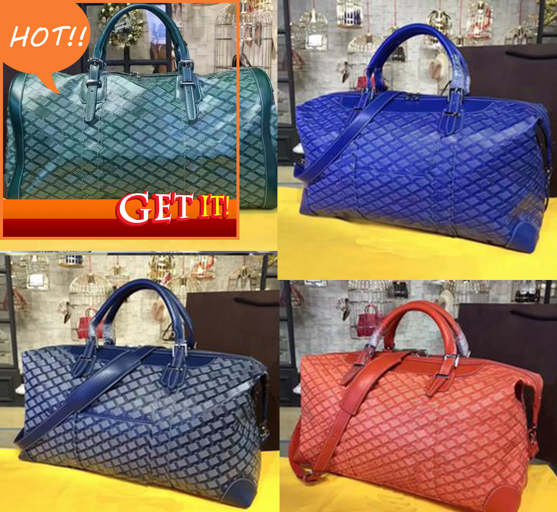 

Duffel Bags Women's bag men's Highest quality gooya Fashion duffel Handbags Luxurys Designers with shoulder straps a2 48*23*26CM, Orange