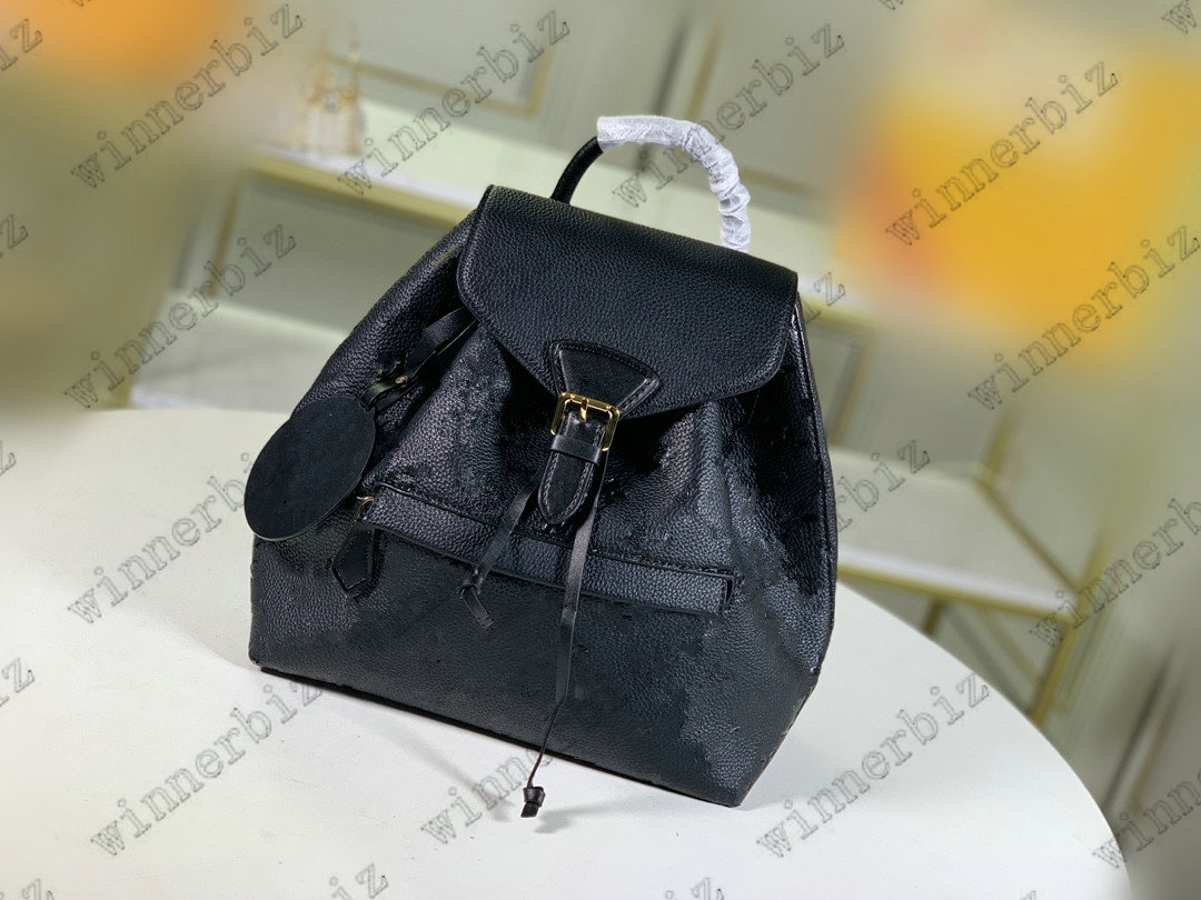 

MONTSOURIS Women Backpacks Cowhide Leather Letter Flower Backpack Embossed Mens Purses Pattern bag M45410 M45205 M45397