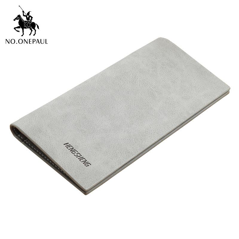 

NO.ONEPAUL Wallet Long Ultra-thin Section Retro Matte Youth Soft Leather Clip Men's Personality Fashion Student Ticket Holder Wallets, Red;black