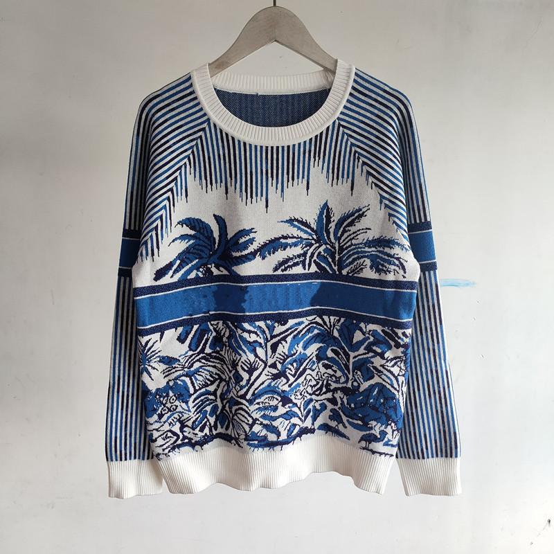 Collège Style 2021 Au début de l'automne Neuf Coco Jacquard Jacquard rond Pull à manches longues à manches longues à manches longues