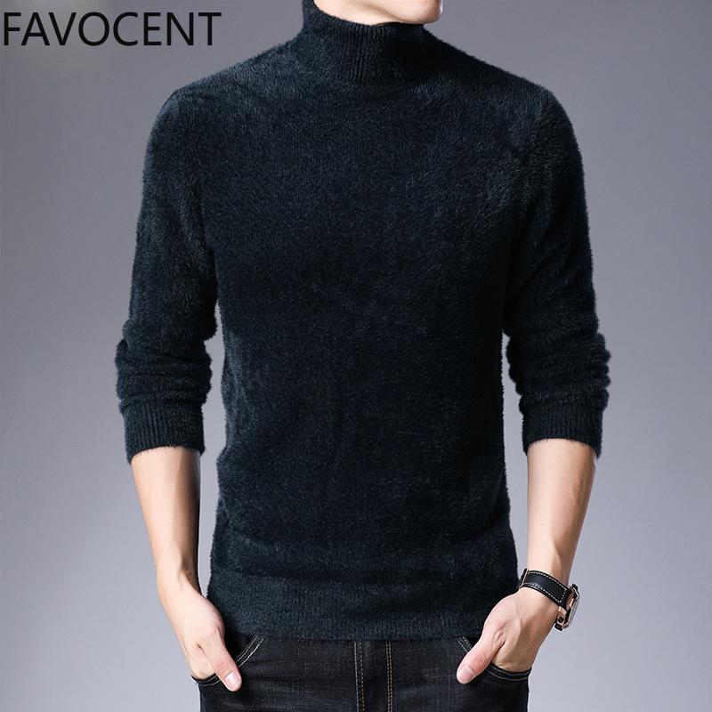 

Men's Sweaters Winter Turtleneck Men Thick Wool Knitted Pullovers White Fashion Casual Male Knitwear Sweater Black, White;black