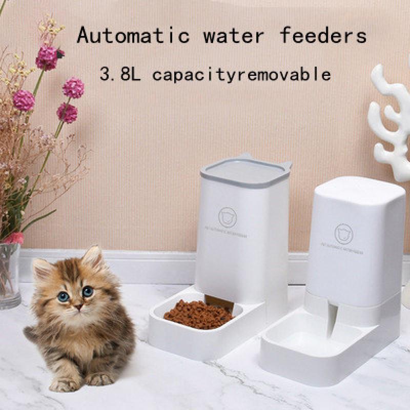 

Cat Bowls & Feeders Pet Dog Automatic Drinking Water Feeder Bowl Basin Feeding Food Combination