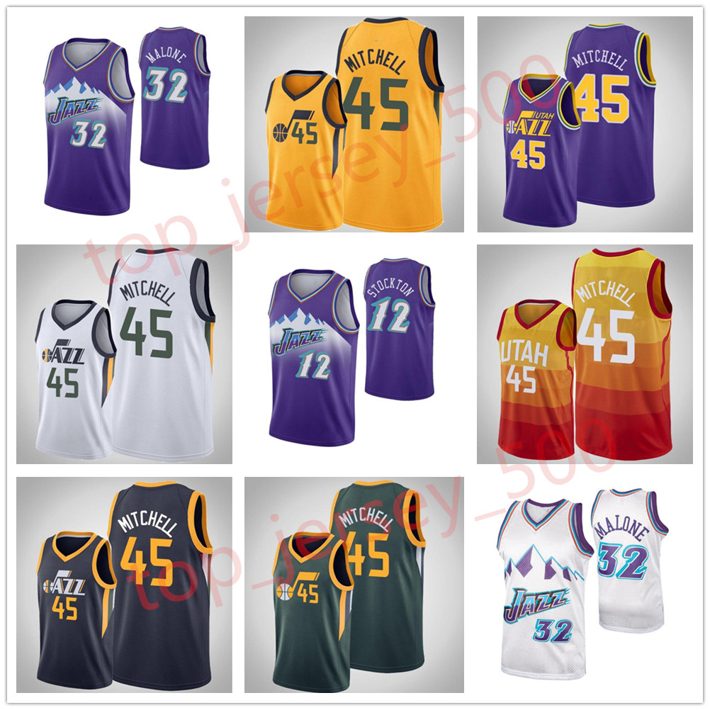 

Men Basketball jersey45 Donovan Mitchell12 John Stockton32 Karl MaloneBasketball jersey, As shown in illustration