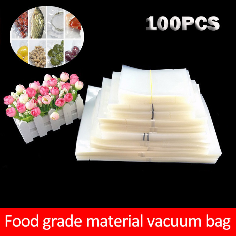 100 pces fresh vacuum-keeping bag cooler storage bags of food wrapping durable film bag storage bags of fresh food-image-693525971
