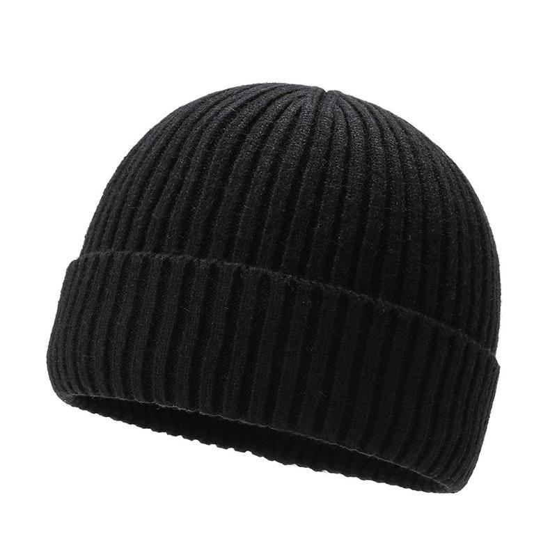 

Berets Slouchy Beanie Hats Winter Knit Caps Soft Ski Hat Lightweight Cuffed Warm Slouch Cap, Black