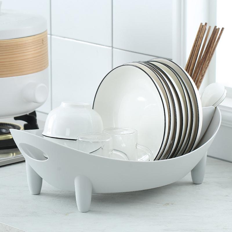 

Kitchen Storage & Organization Dish Drain Rack Bowl Plate Tableware Holder Cutlery Fruit Vegetables Drainer Home Dinnerware Organizer