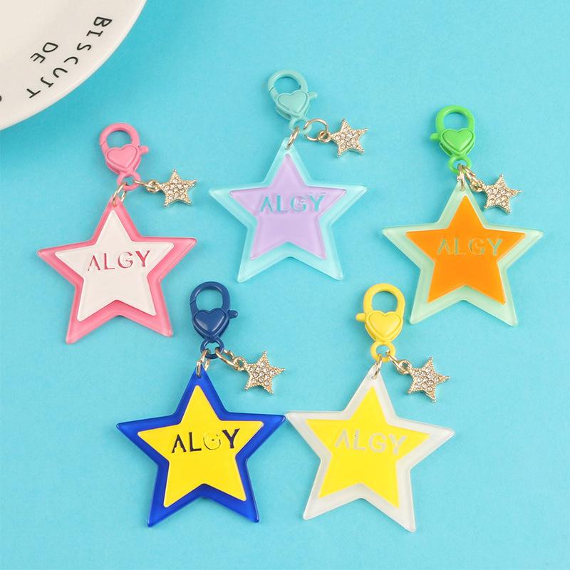 

Keychains Five-pointed Star Keychain Pendant Cute ALGY Heart Keyring Creative Alloy Key Holder Accessories For Women Couple