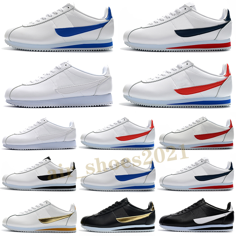 

High Quality Classic Running Shoes Pink Black Red White Blue Lightweight Run Chaussures Cortezs Leather BT QS, Color 8