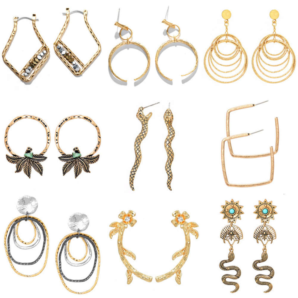 

earrings Yachan's personalized worn earrings, fashionable and exaggerated Earrings, Golden