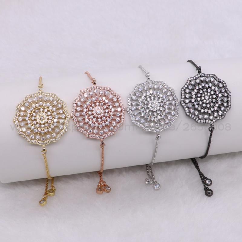 

Charm Bracelets Mix Color Sunflower Jewelry Charms Bracelet Pendant Metal Slim Chain Fashion Adjustable Bangle 2040